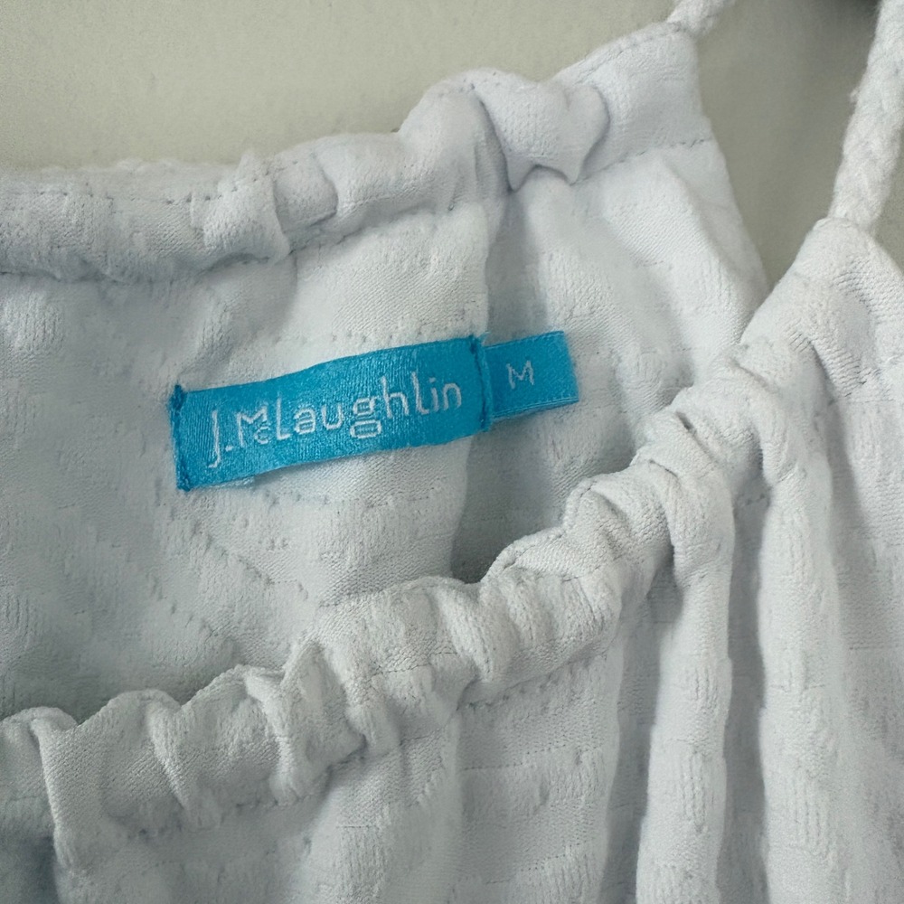 J.McLaughlin Womens White Textured Halter Top Rope Tie Shelf Bra Size M‎ USA - Picture 4 of 13